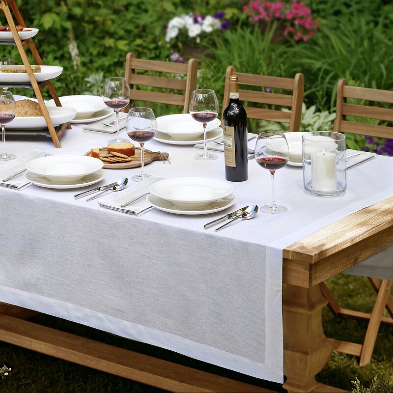 white linen tablecloth