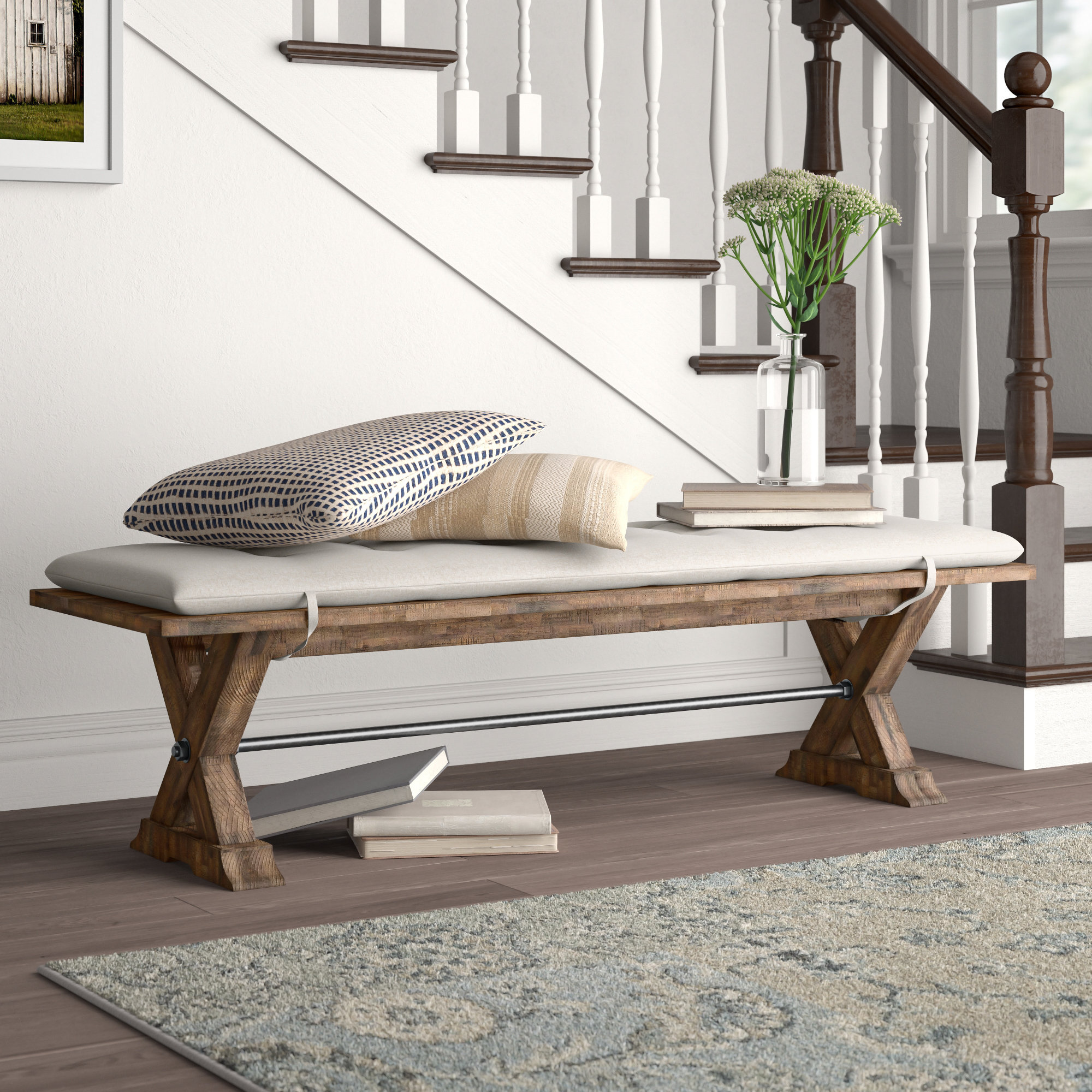 Laurel Foundry Modern Farmhouse Polito Wood Dining Bench & Reviews