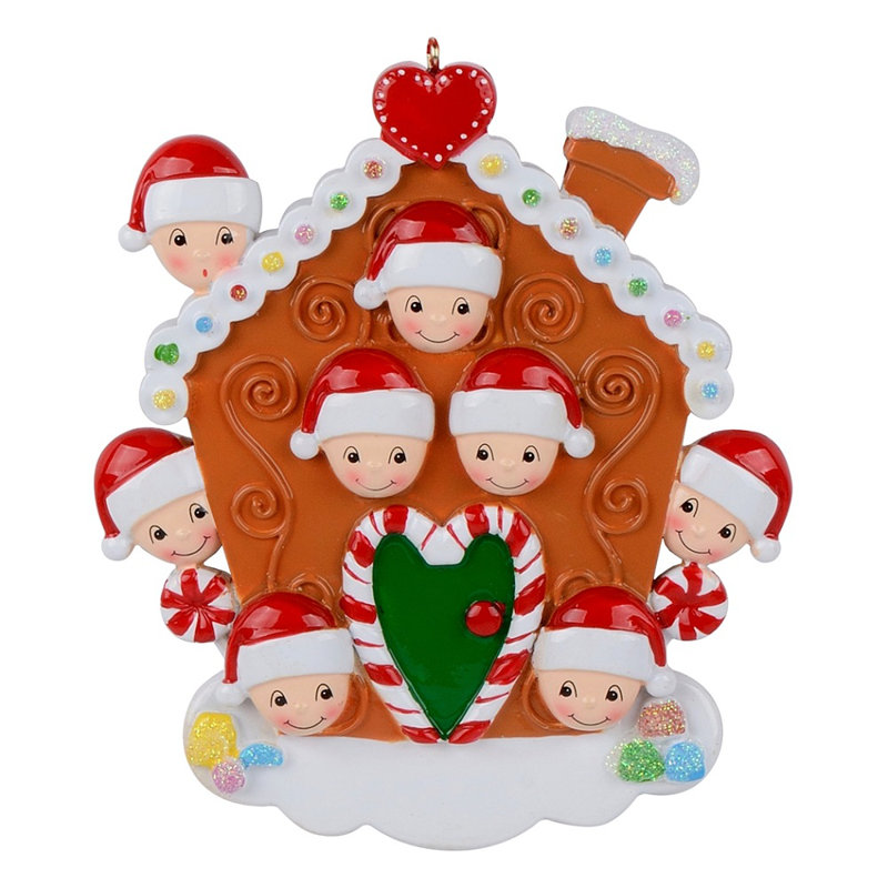 The Holiday Aisle Gingerbread House Family Of 8 Hanging Figurine Ornament Wayfair
