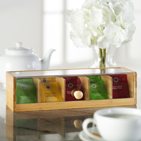Distressed Tea Time Divided Box Tea Bag Orgniazer Serving Box 
