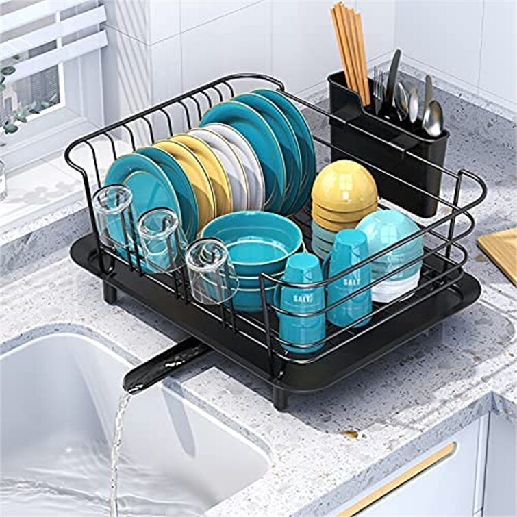 Drainer Rack Dish Basket Adjustable Sink Rustproof Storage Utensil Kitchen