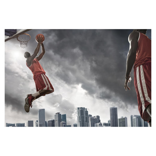 Thunder Storm Slam Dunk 3.2m x 4.8m Textured Matte Peel & Stick Wall Mural East Urban Home