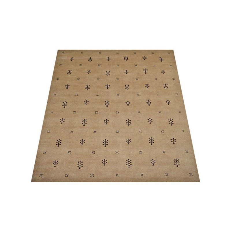 Union Rustic Maggiemae Geometric Hand Knotted Wool Beige Area Rug Wayfair