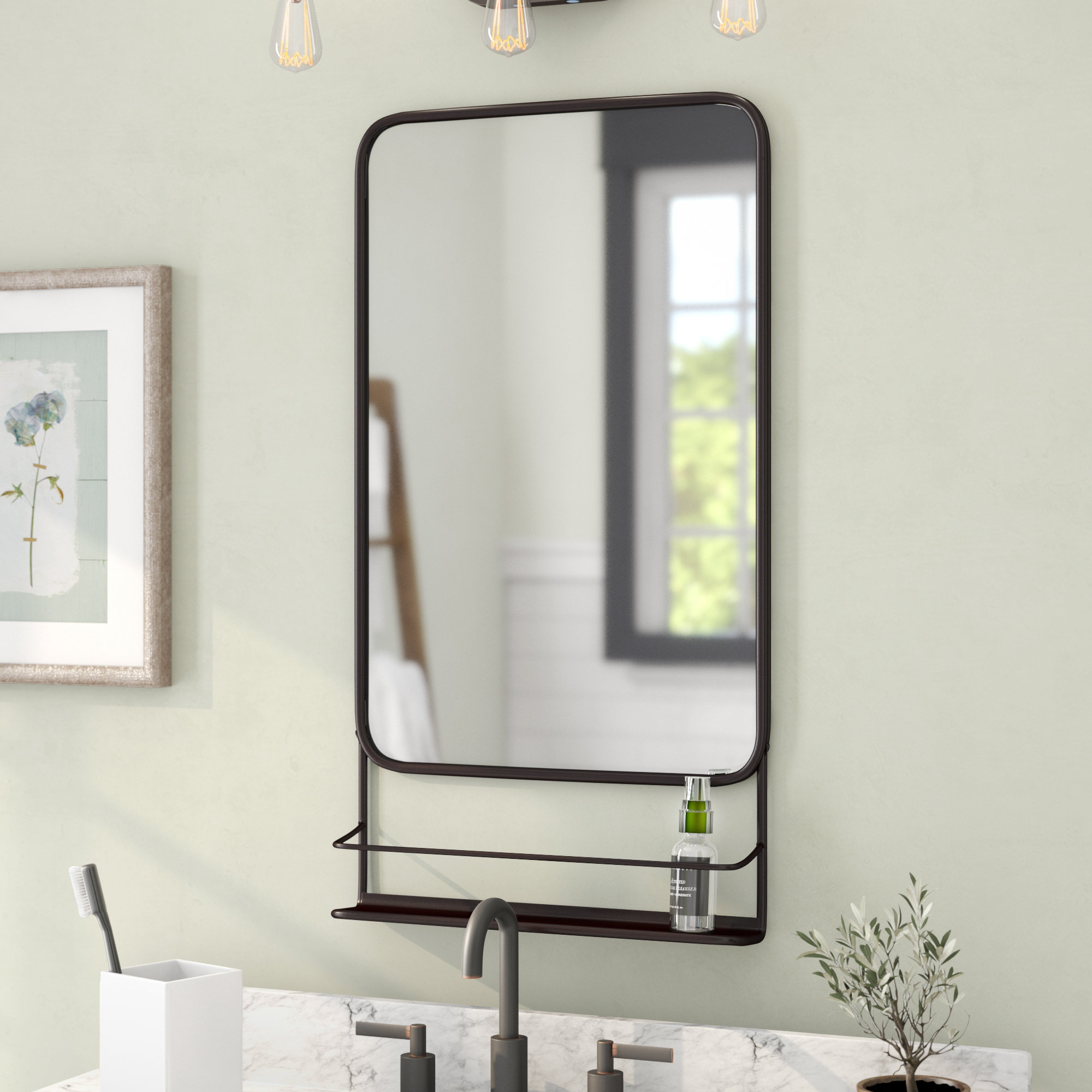 Gracie Oaks Amata Metal Wall Mounted Distressed Accent Mirror Reviews Wayfair
