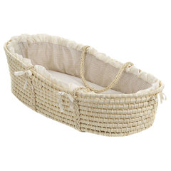 wicker baby doll moses basket