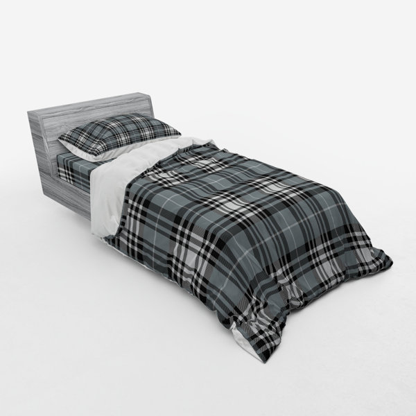 Navy and White Buffalo Check Plaid Stripe Checkered Quilt Bedding Set