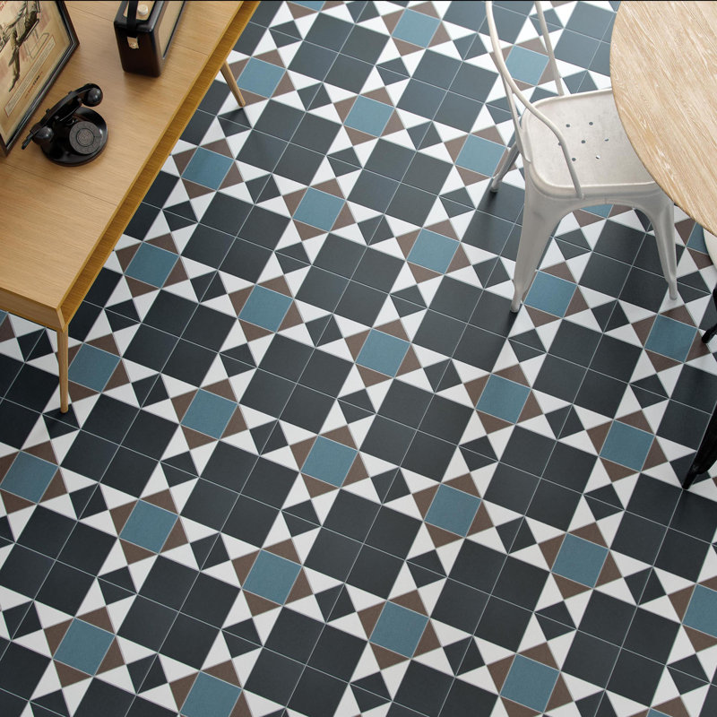 Narcisso Nouveau 13 X Porcelain Tile In Black Blue Beige Narcisso Nouveau 13 X Porcelain Tile In