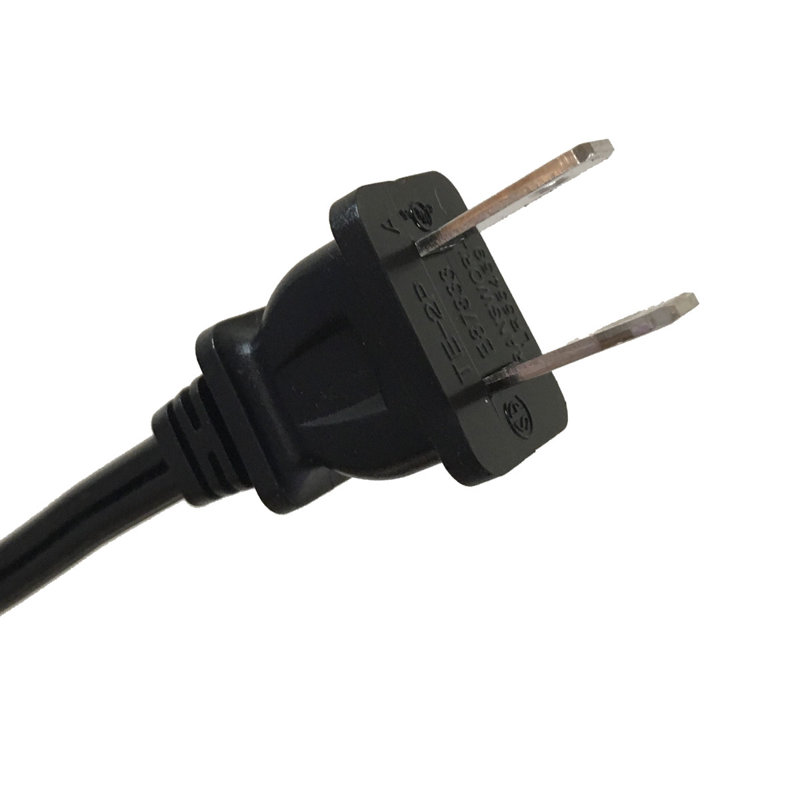 Set of 2 Black 8 feet SPT-1 CO-1001-BLK-8-2 Royal Designs Lamp Cord with Molded Plug