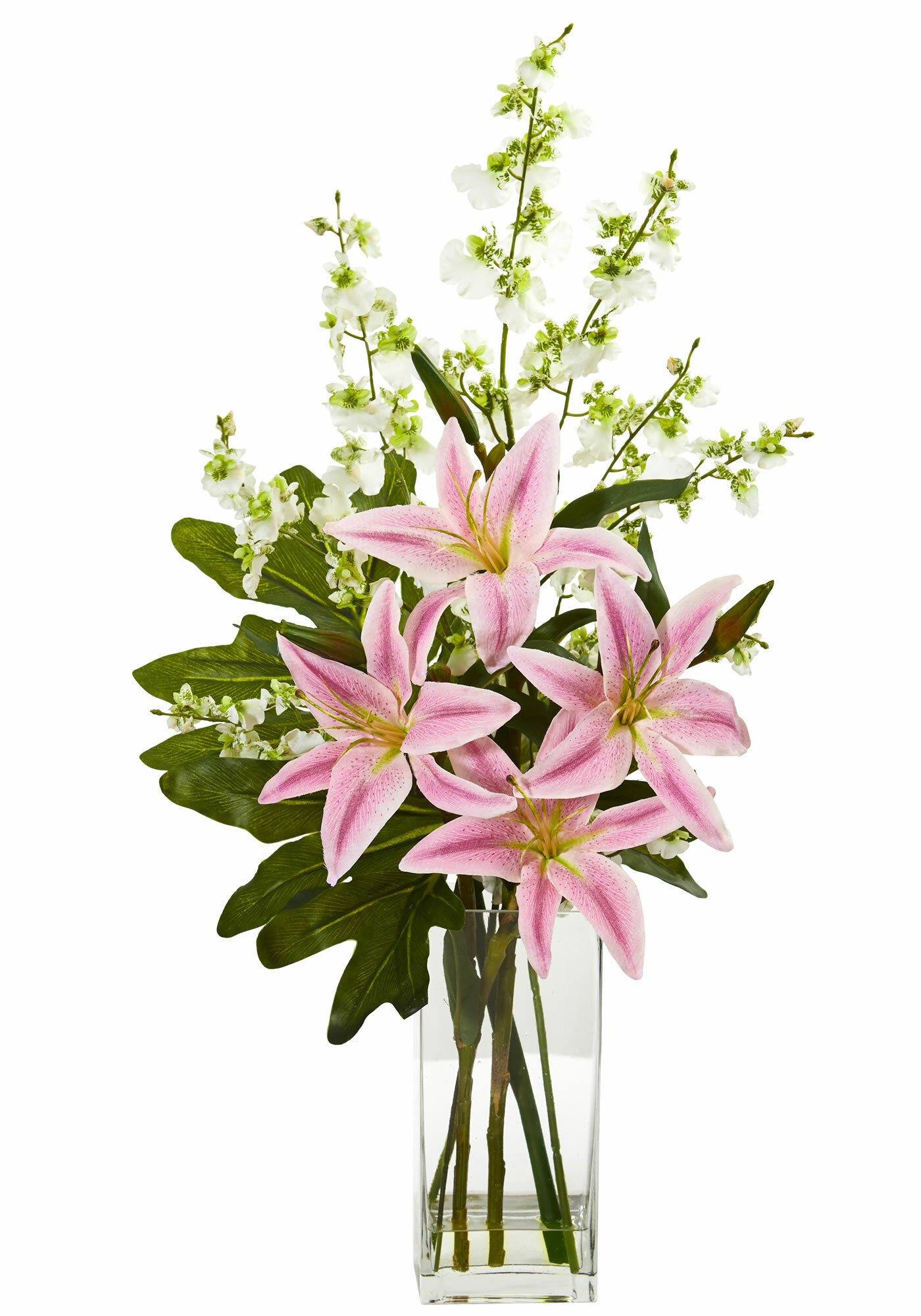 artificial lily flowers in vase