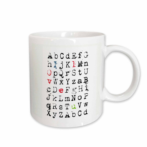 East Urban Home I Love You Hidden Message In Letters Coffee Mug Wayfair
