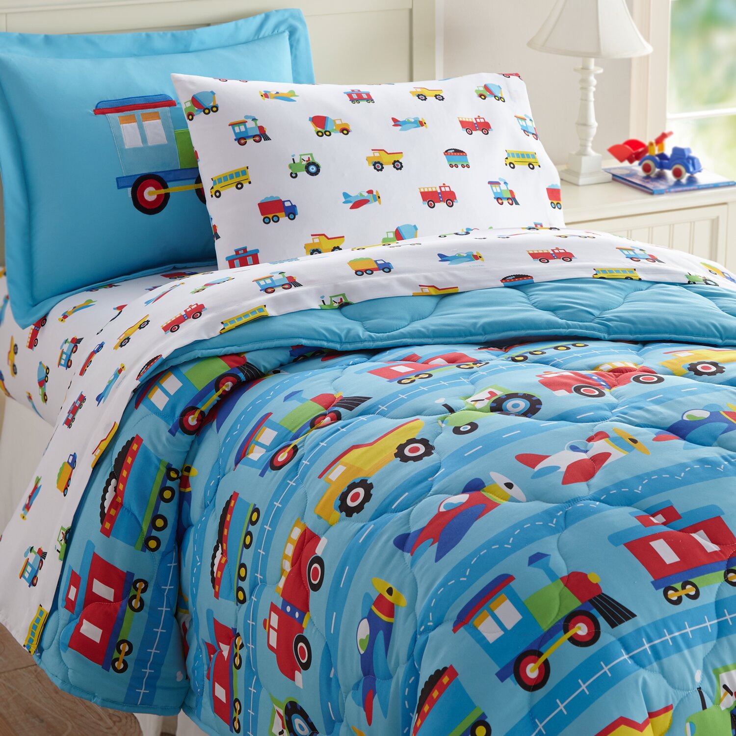 Wildkin Trains Planes And Trucks Comforter Set Reviews Wayfair