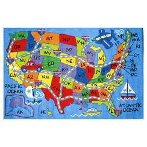 Corina Travel Map Area Rug