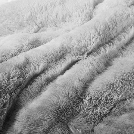 White/Gray Reversible Plush Comforter 