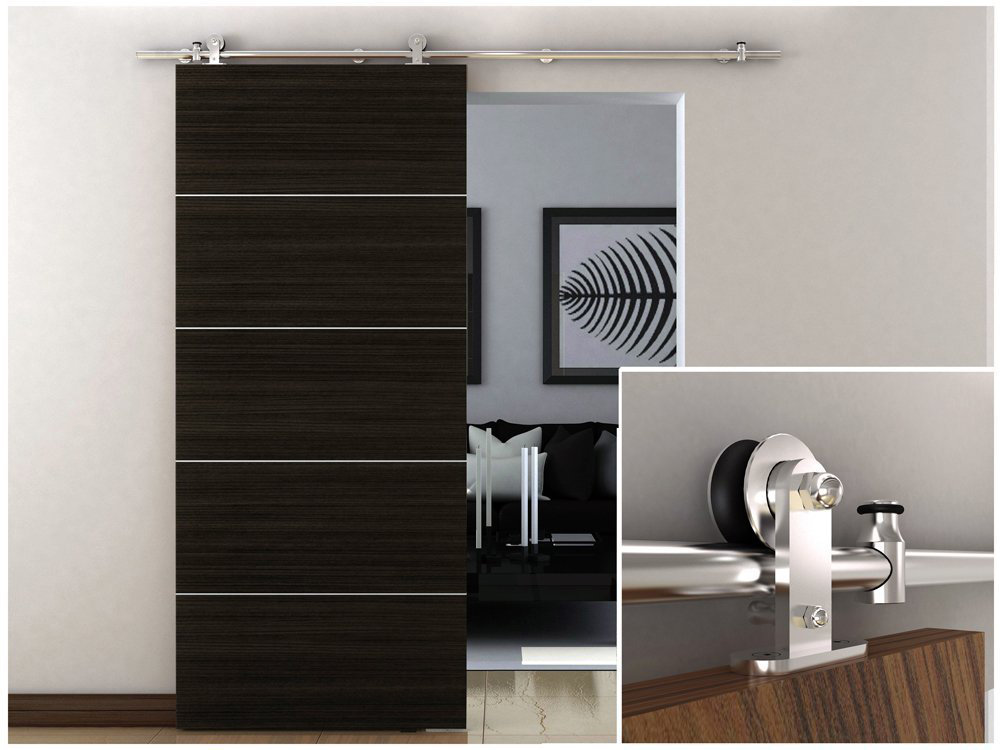 TMS Modern Stainless Steel Interior Sliding Barn Door Hardware ... TMS Modern Stainless Steel Interior Sliding Barn Door Hardware ...