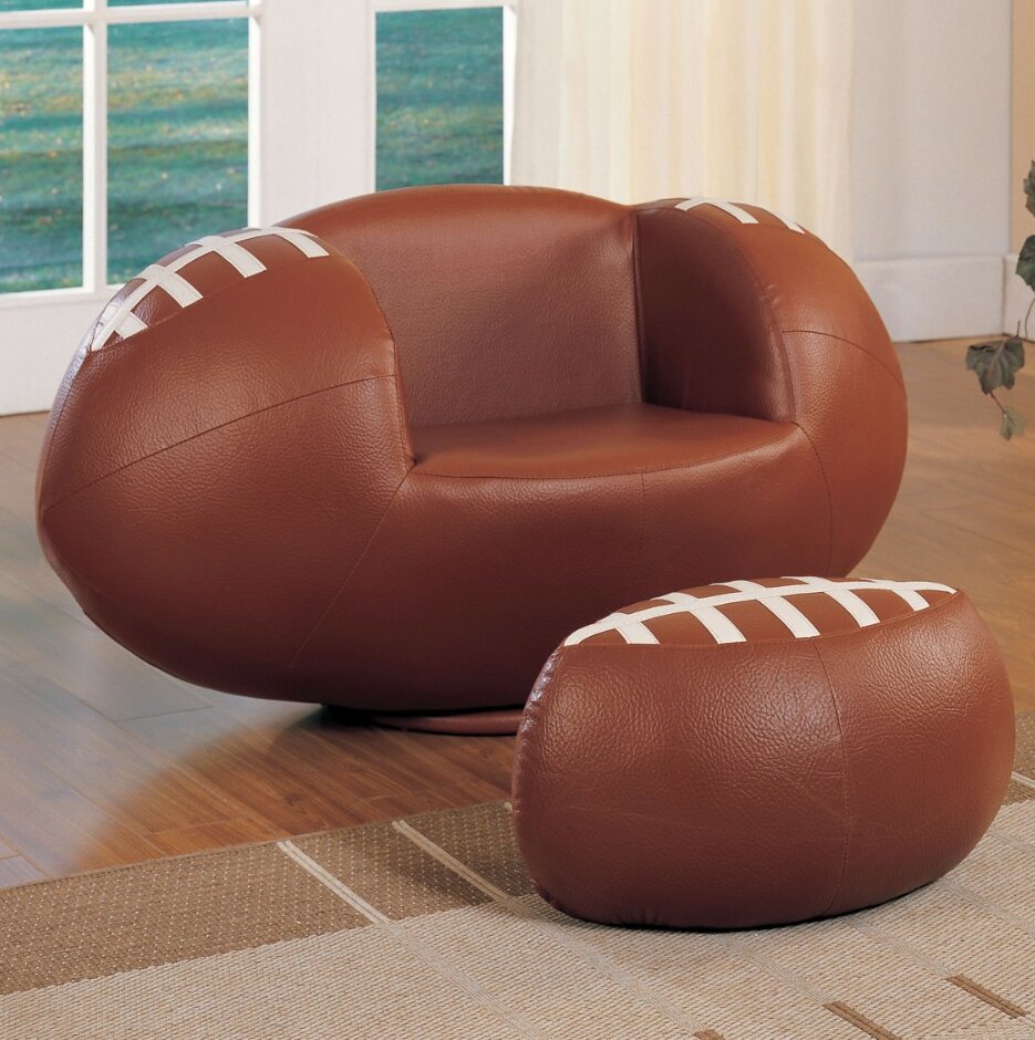 Knopf Football Kids Chair And Ottoman