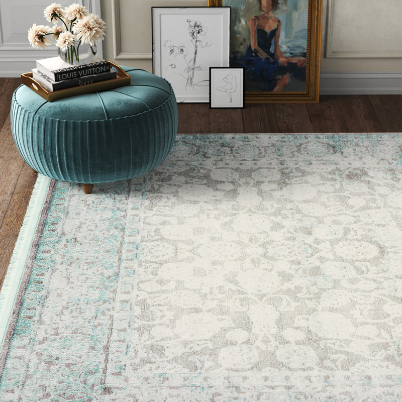 Kelly Clarkson Home Coeur Oriental Gray Blue Ivory Area Rug Reviews Wayfair