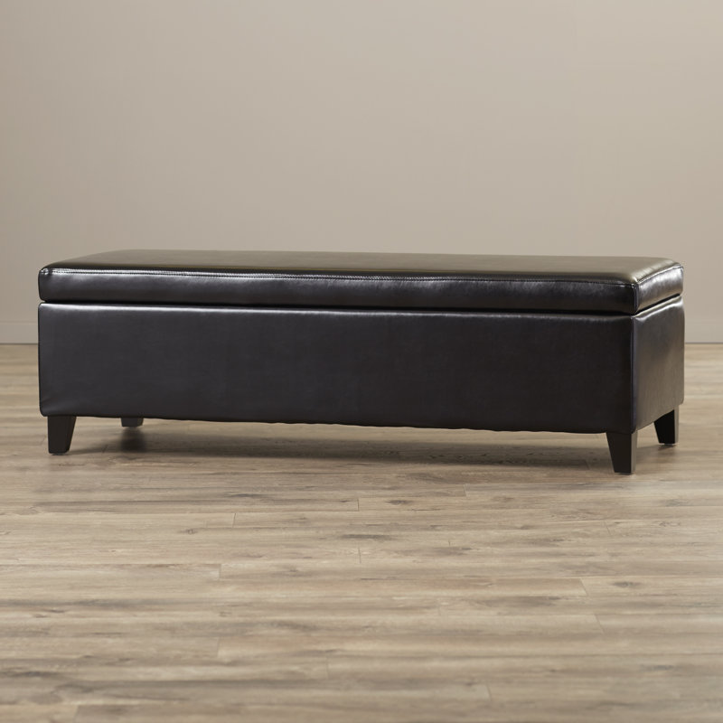 Wade Logan Ridgeley Bailey Bonded Leather Storage Ottoman Bench