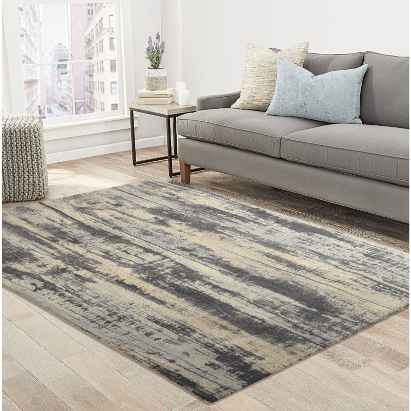 Williston Forge Labombard Contemporary Modern Gray Beige Area Rug Wayfair