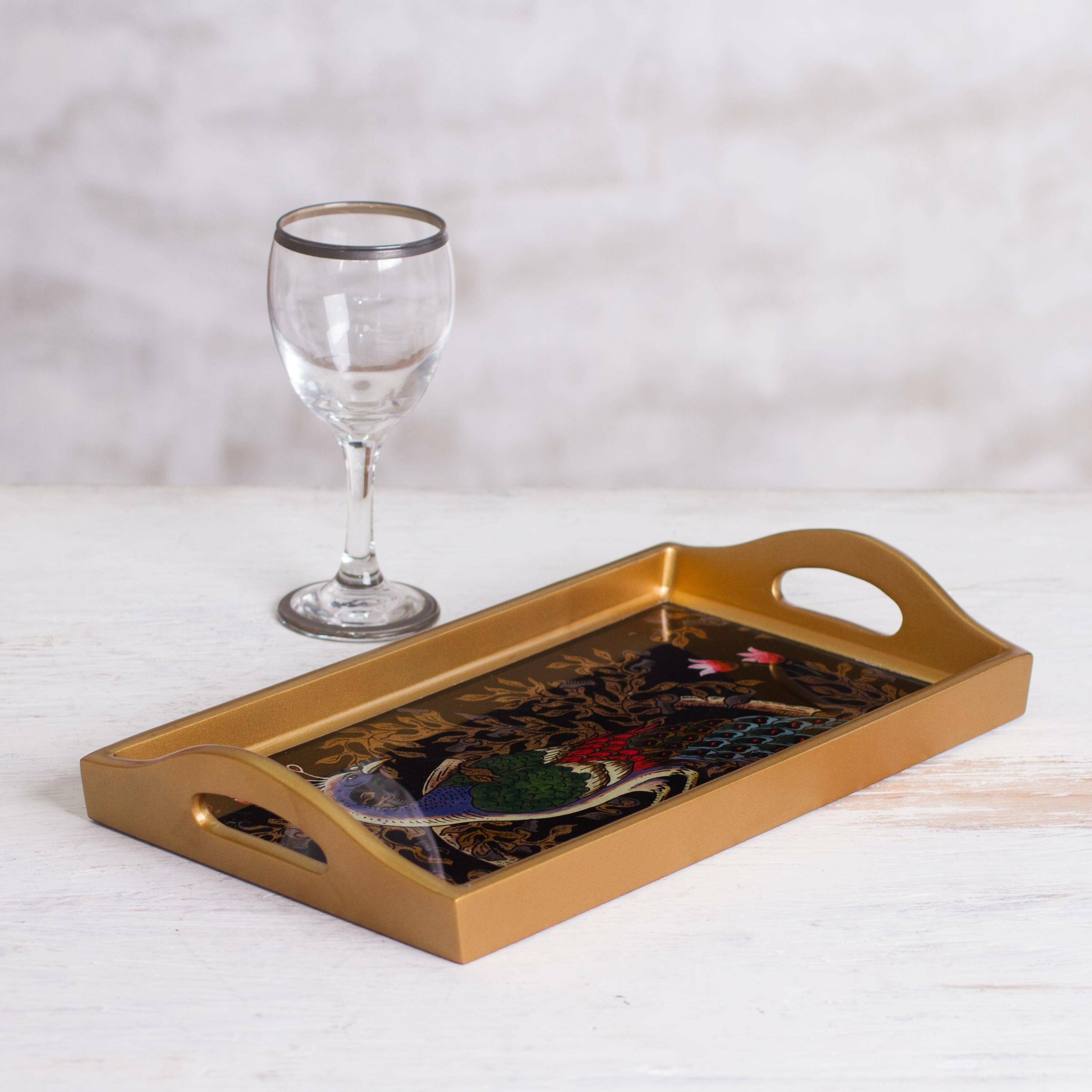 glass ottoman tray