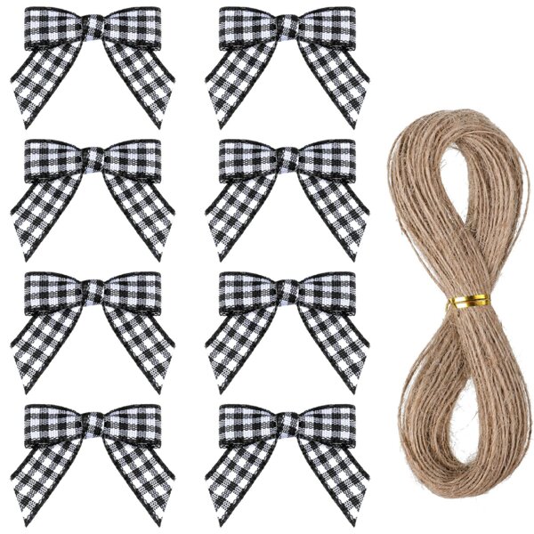 mini bows for crafting and DIY projects Buffalo plaid bows 10 bows per unit
