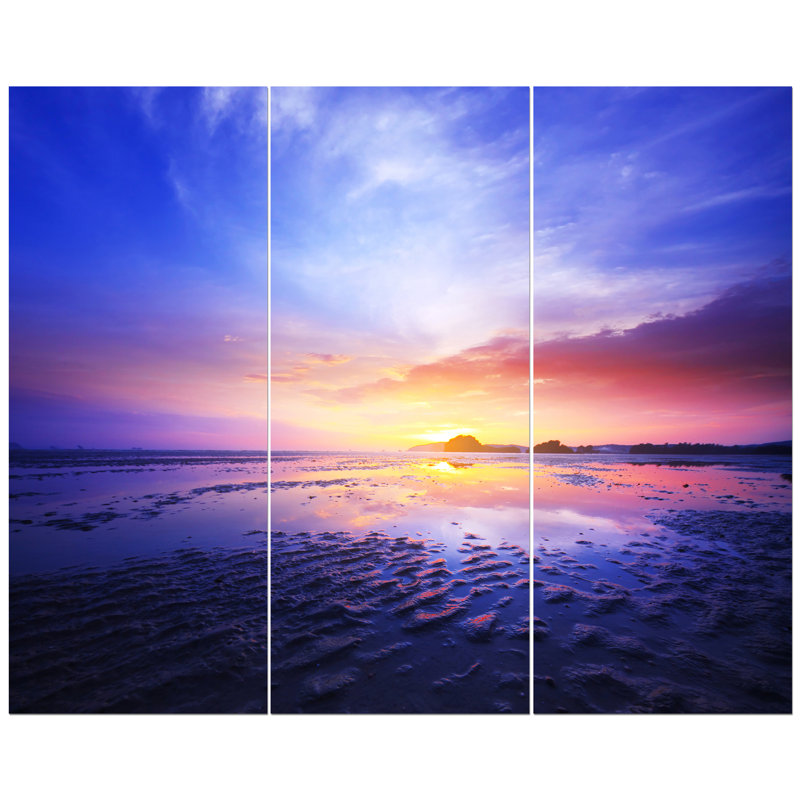East Urban Home Sunset At Low Tide Photographic Print Multi Piece Image On Wrapped Canvas Wayfair