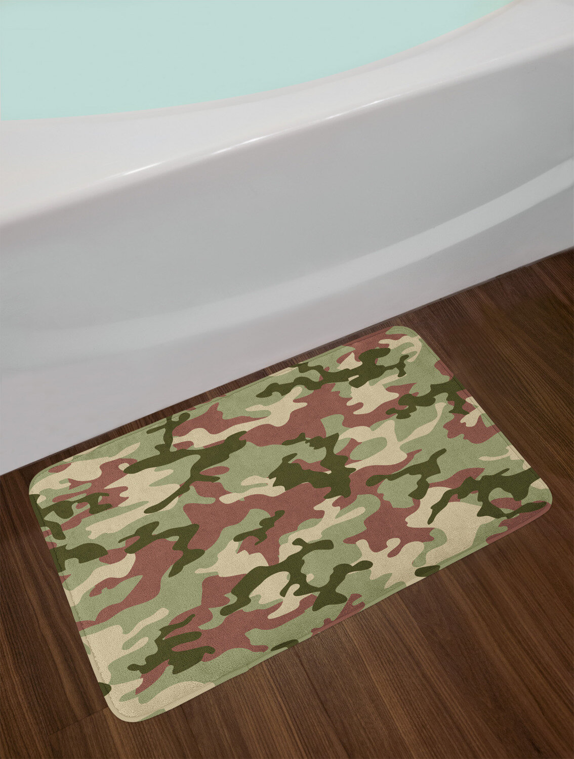 East Urban Home Ambesonne Camo Bath Mat Illustrated Green