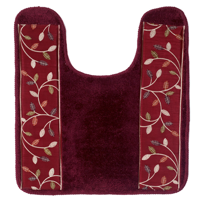 Winston Porter Machuca Toilet Commode Cotton Blend Floral Contour Mat Wayfair