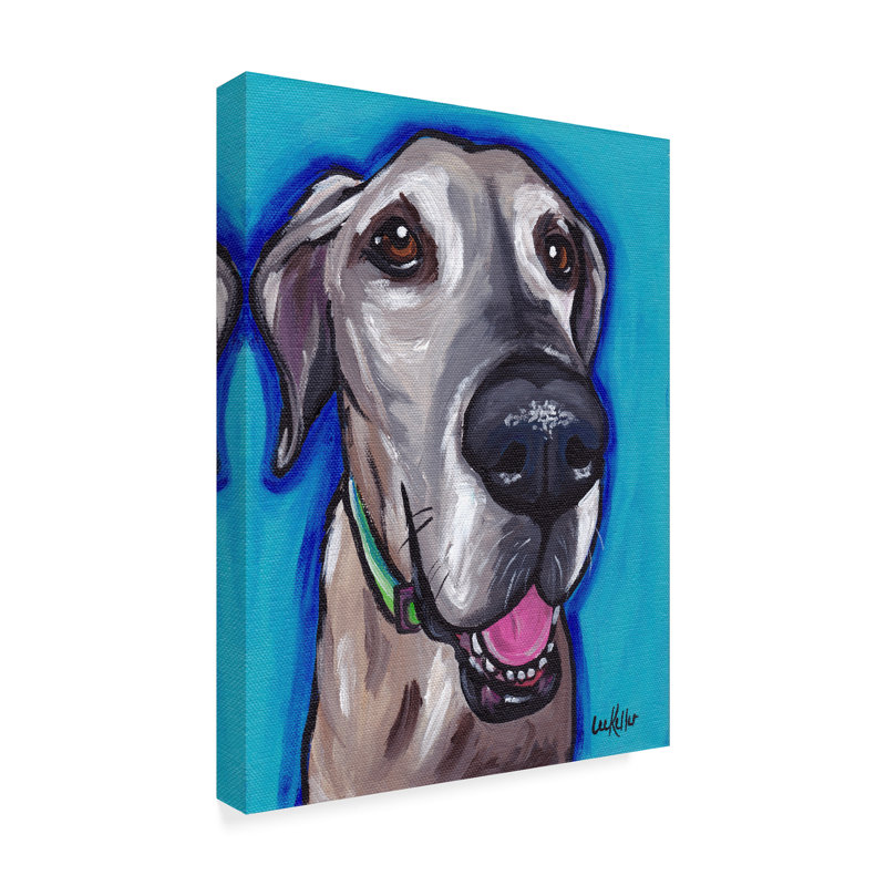 Winston Porter Great Dane Beau Acrylic Painting Print On Wrapped Canvas Wayfair