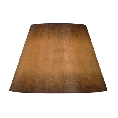 11" H x 16" W Faux leather Bell Lamp Shade ( Spider ) in Dark Beige