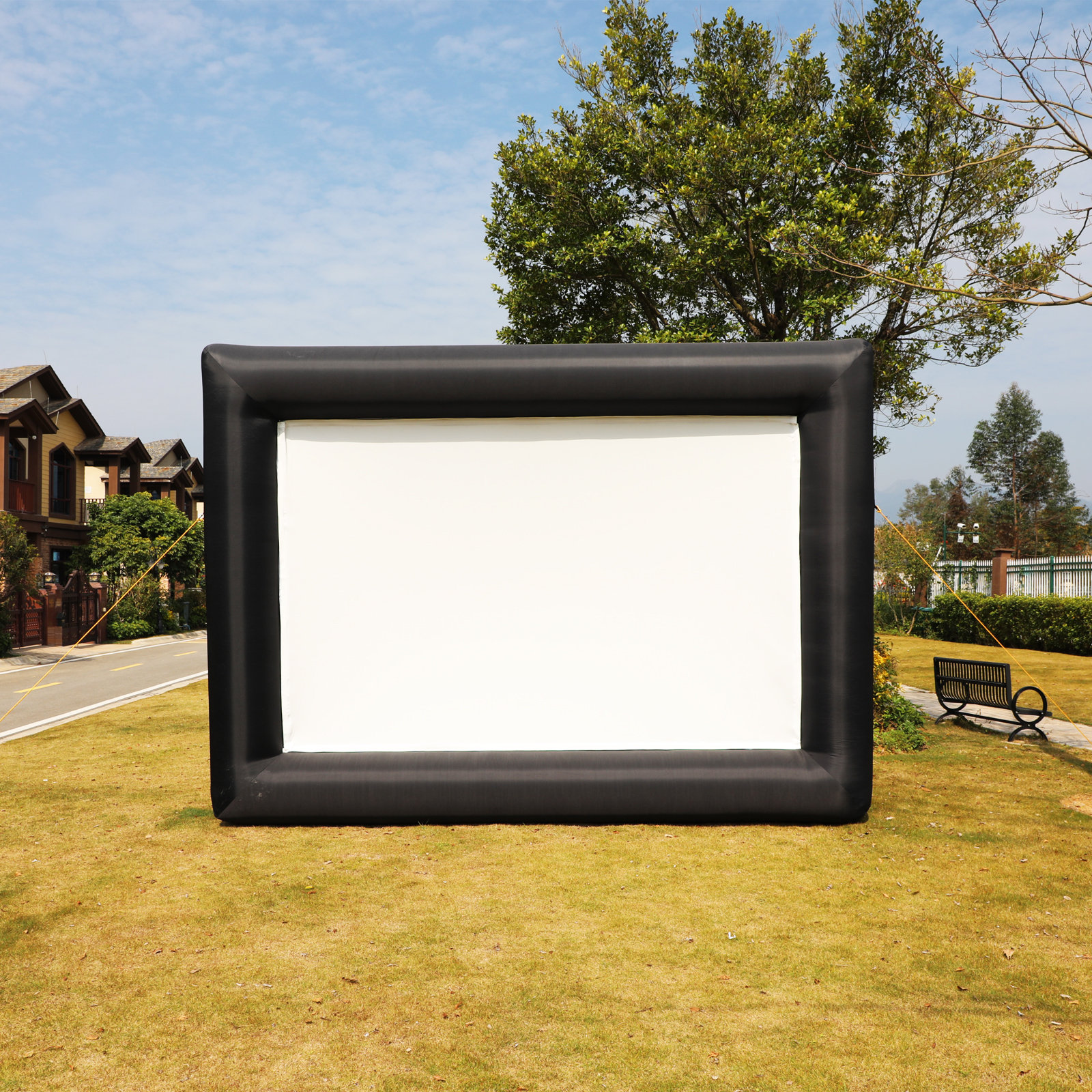 Including Blower Straps and Storage Bag Front/Rear Projection Xmaybang 14ft Inflatable Movie Projector Screen Pedestal Outdoor Projector Screen 