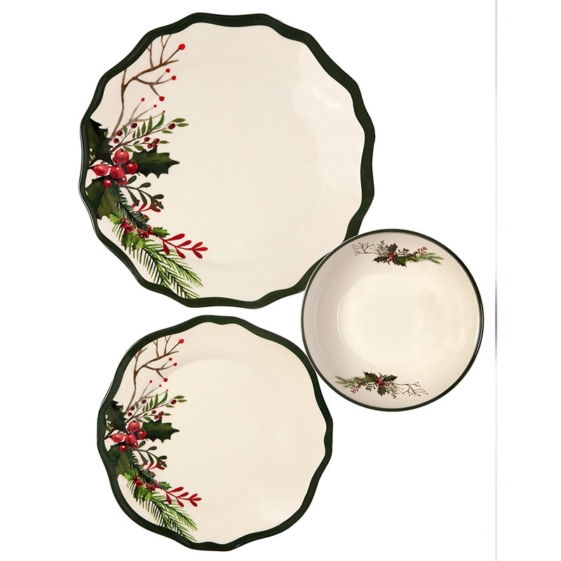 Melange Winter Bouquet 36 Piece Dinnerware Set Service For 12 Wayfair