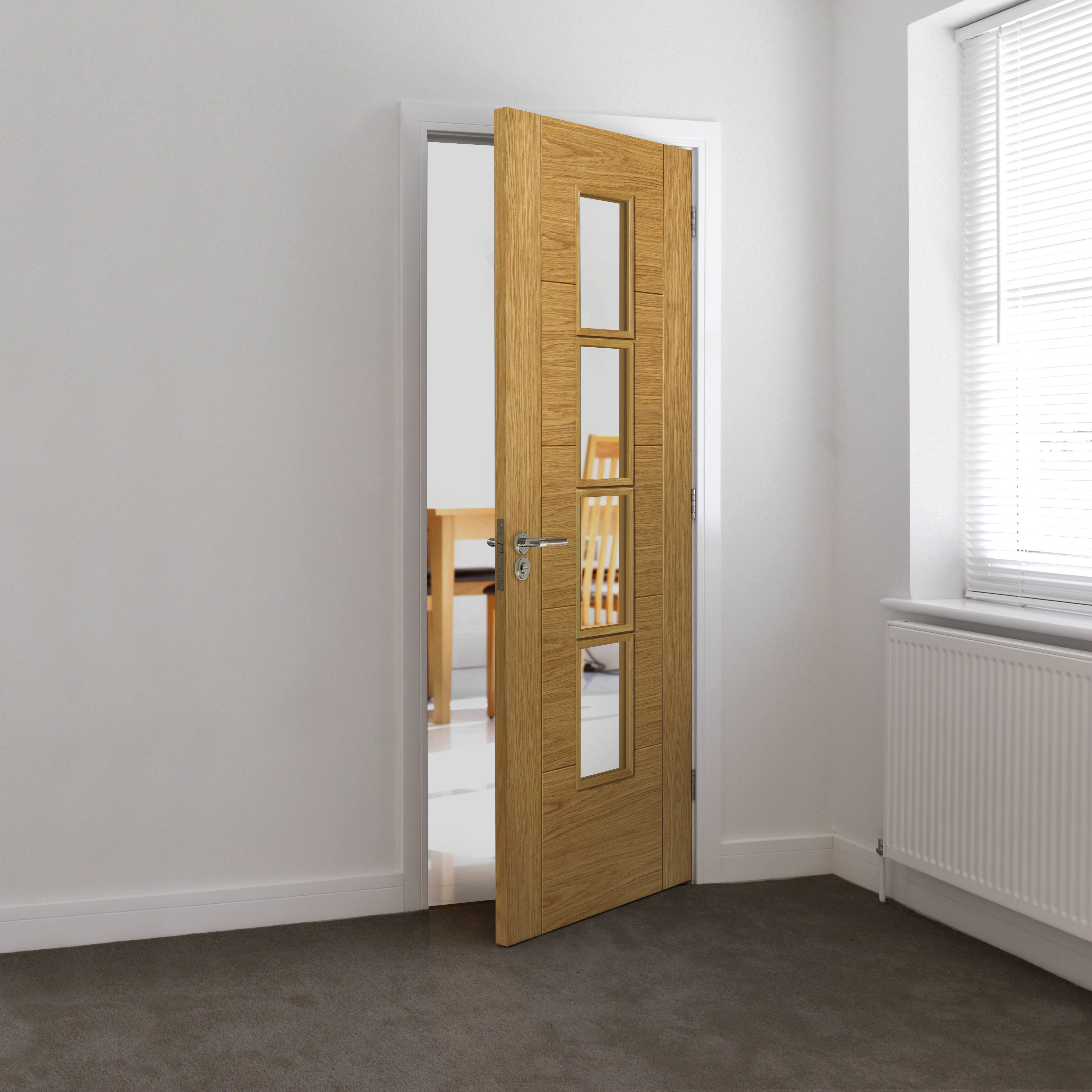 Jb Kind Doors Tigris Solid Oak Glazed Slab Internal Door Wayfair Co Uk