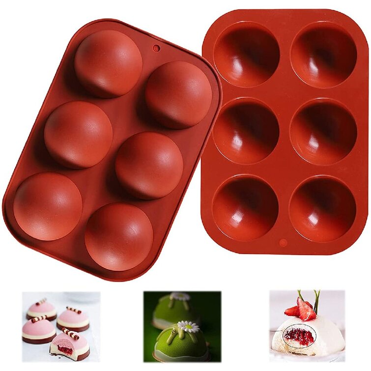 Chocolates and Cake 2 Packs Half Sphere Silicone Baking Molds for Making Jelly Small 15-Cavity Semi Circular Silicone Mold
