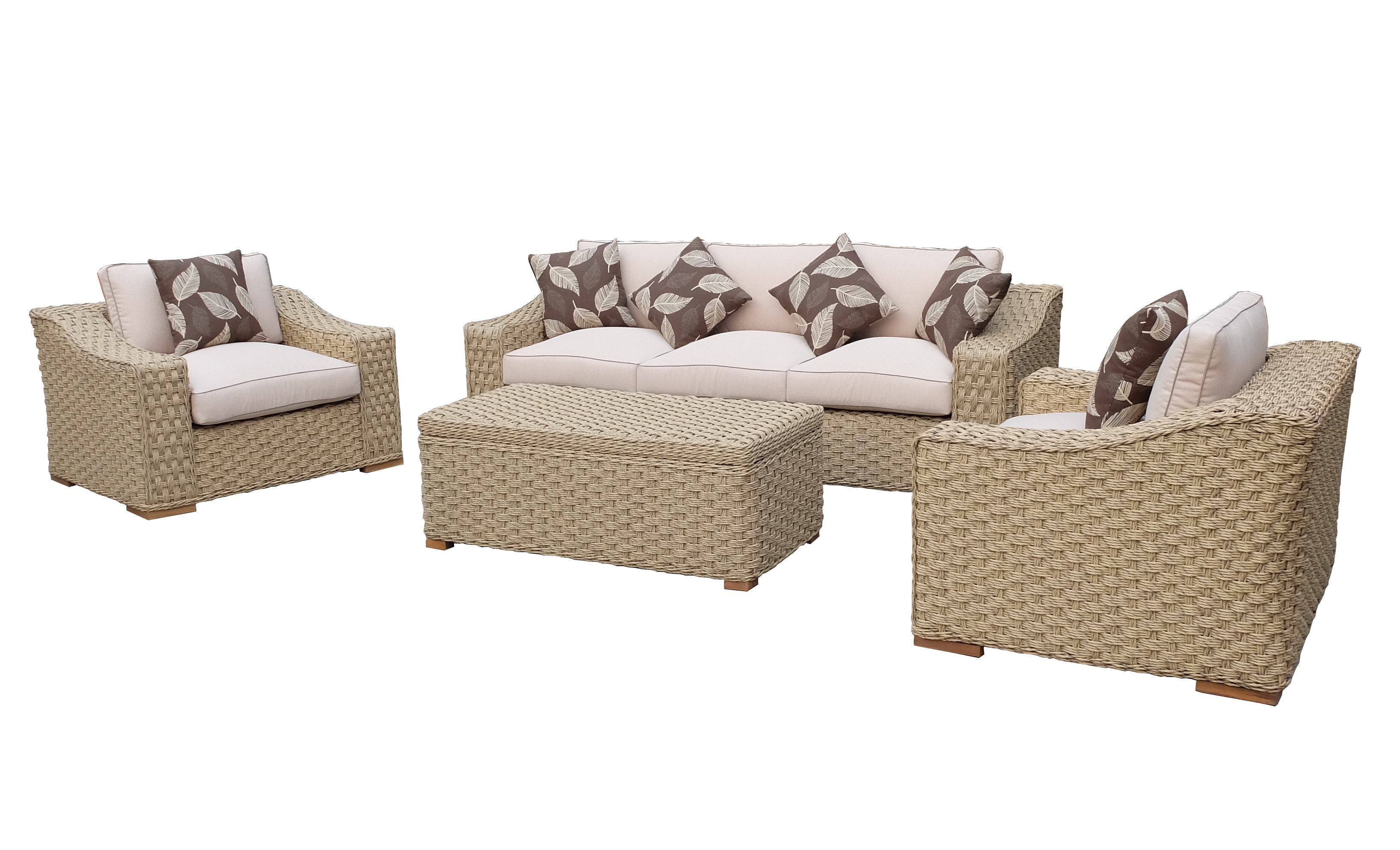 Dutil 4 Piece Rattan Sofa Set With Cushions Reviews Joss Main