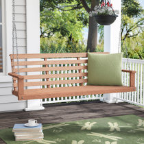 wooden front porch swing