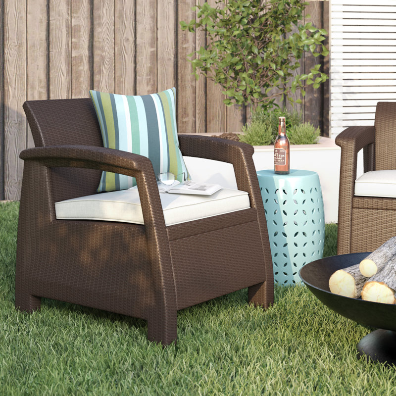 Mercury Row Berard All Weather Outdoor Patio Chair With Cushion Berard All Weather Outdoor Patio Chair With Cushion