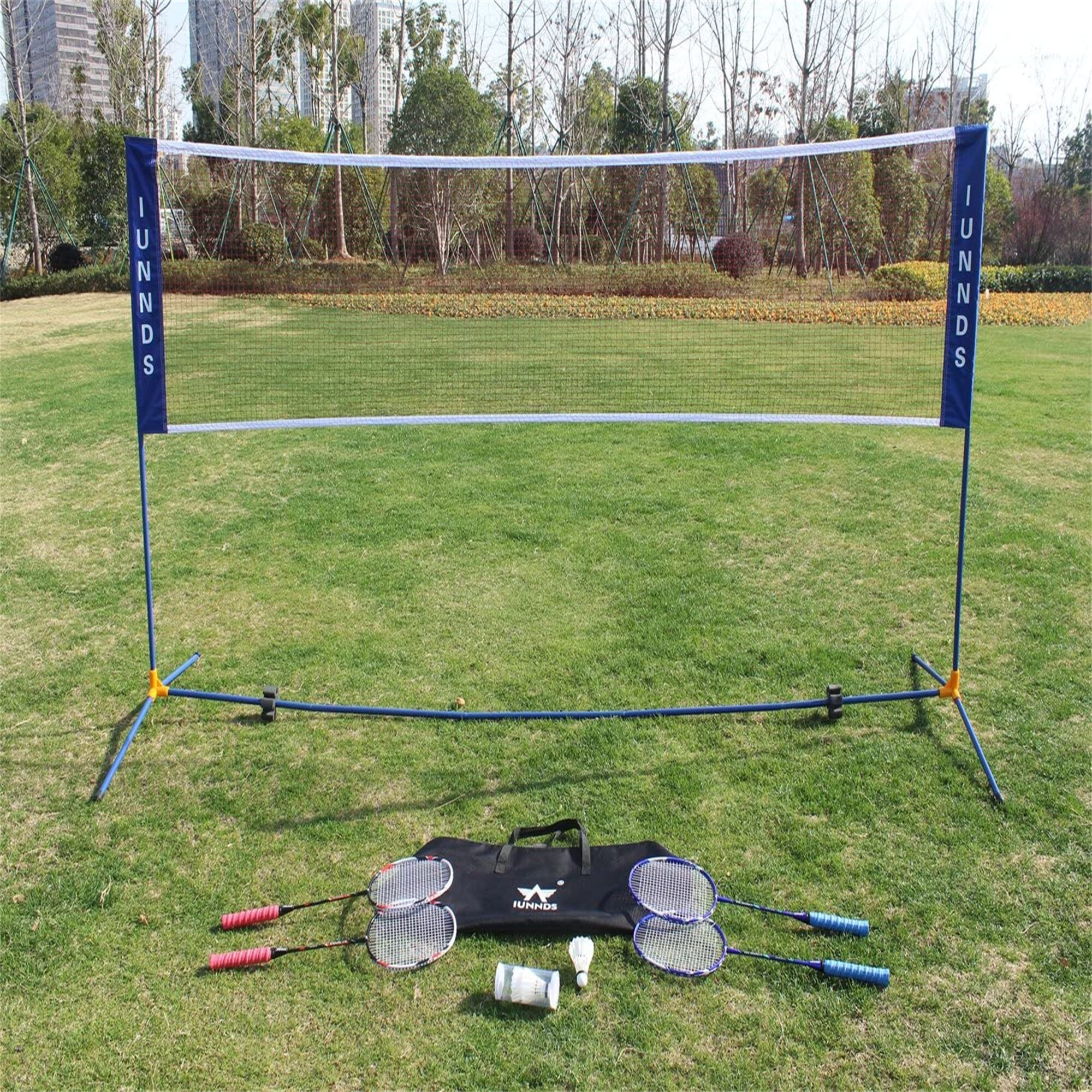 Youyijia 3M Foldable Badminton Net Tennis Net Set Volleyball Net Adjustable for Tennis Kids Volleyball Nylon Sports Net with Poles