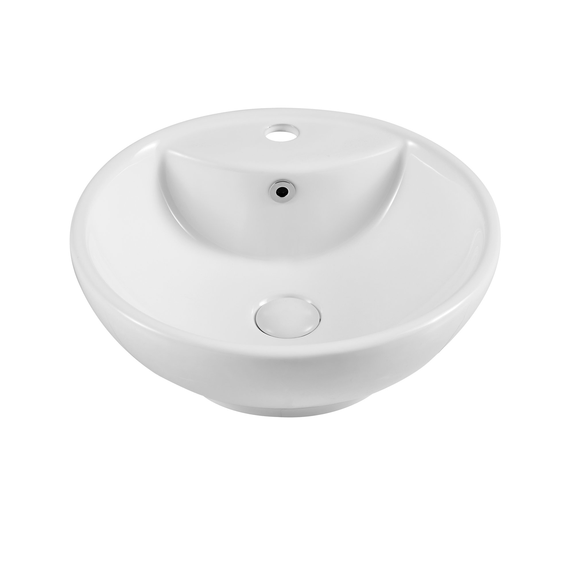 Foobrues White Ceramic Circular Vessel Bathroom Sink With Overflow Wayfair