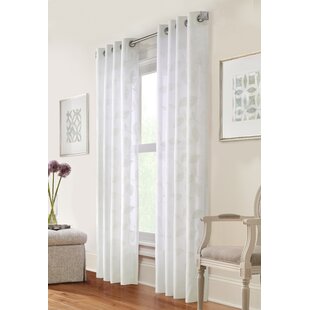 Drape Curtains for Windows European Sheer Voile Applique Sumptuous Home 1 Piece 