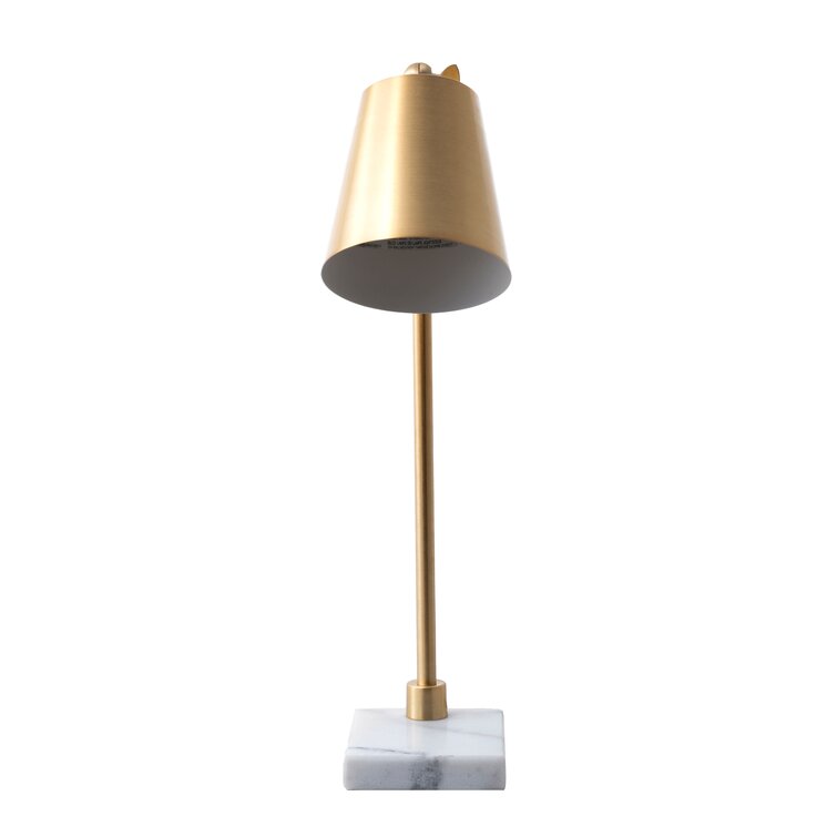 Melany 20" Brass/White Marble Desk Lamp
