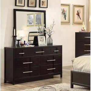 Alona Transitional 7 Drawers Dresser with Mirror by Latitude Run