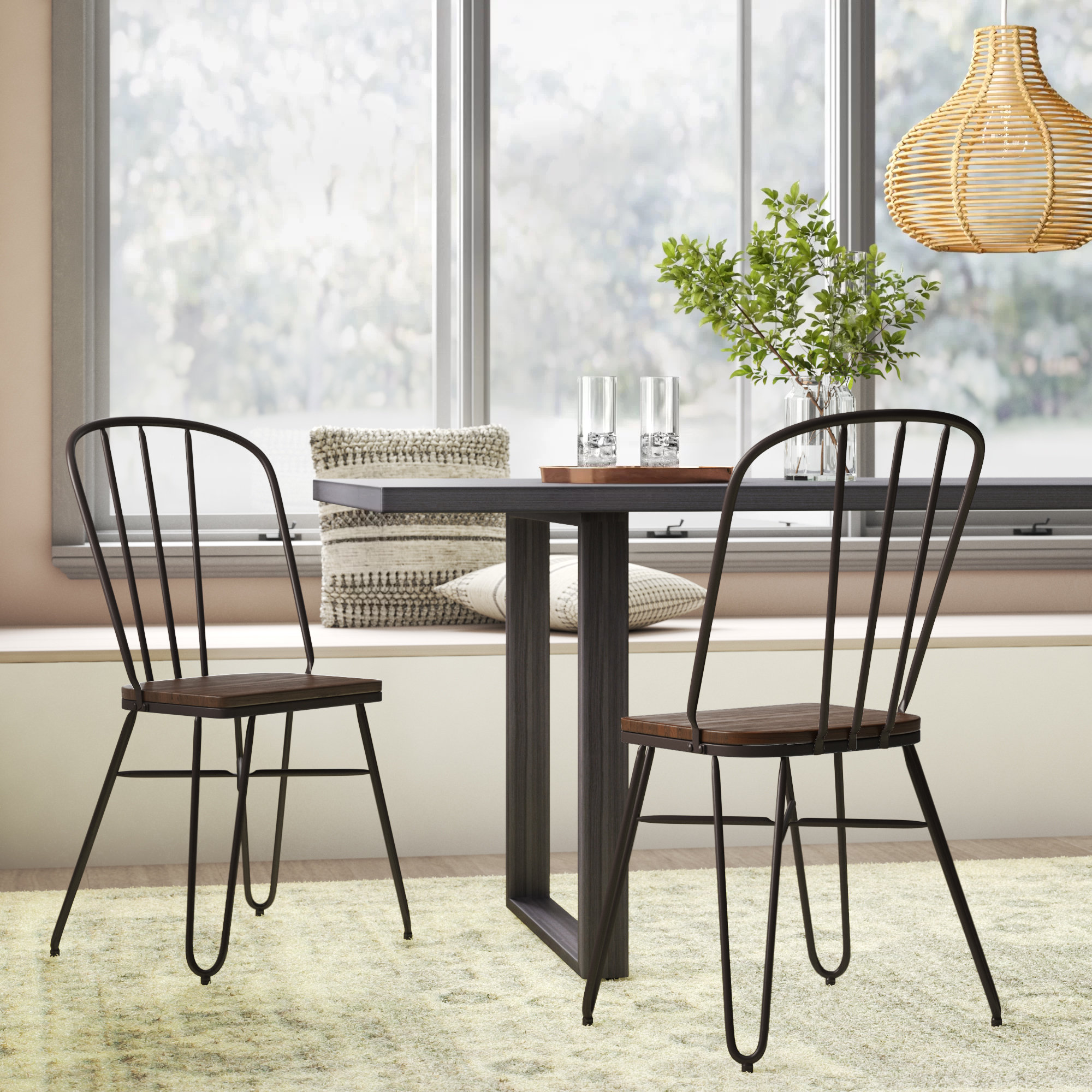 Mistana Szymanski Industrial Solid Wood Dining Chair Reviews