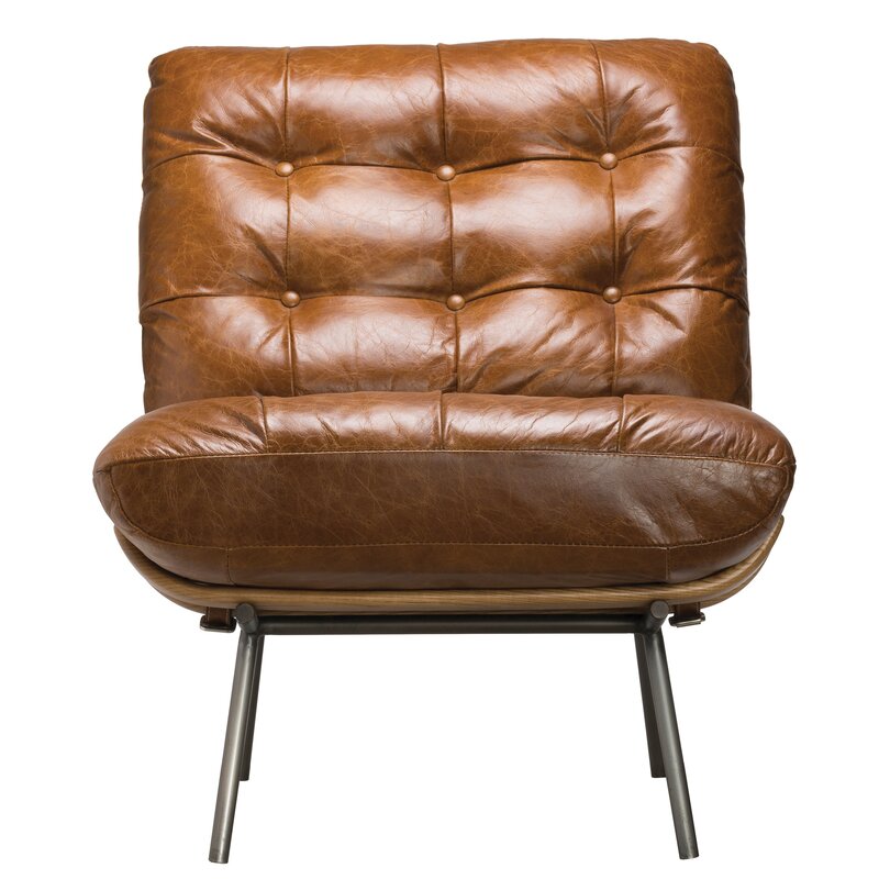 Foundry Select Primeaux Leather Lounge Chair Wayfair