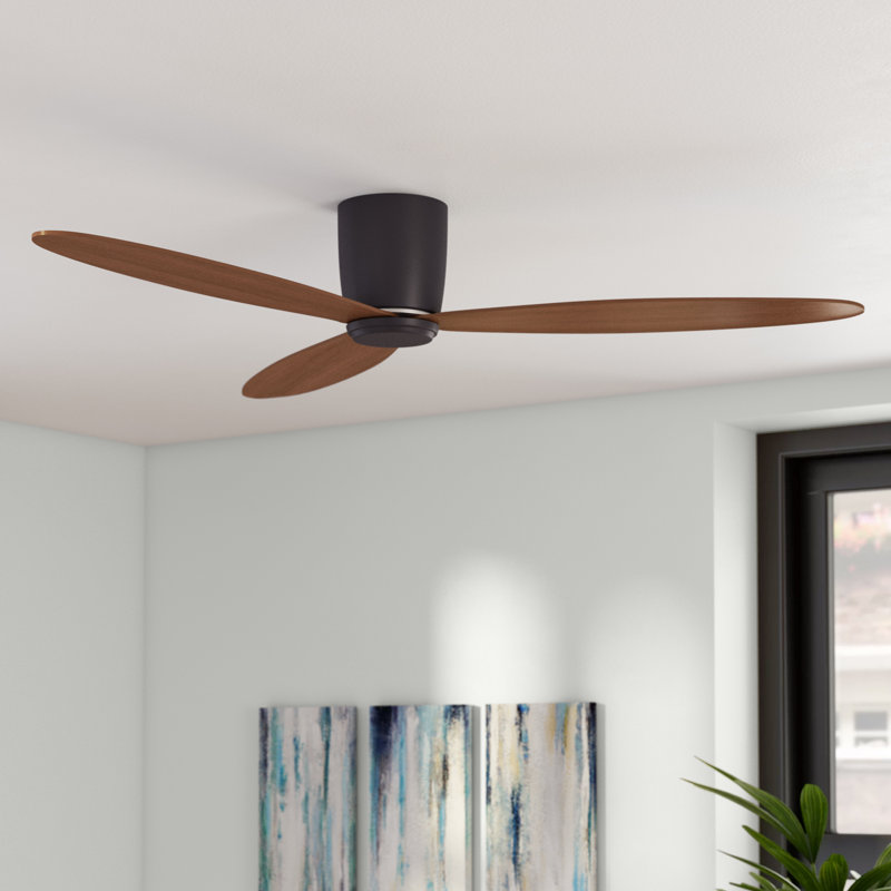 Orren Ellis 52 Anadarko 3 Blade Flush Mount Ceiling Fan With Remote Control Reviews Wayfair