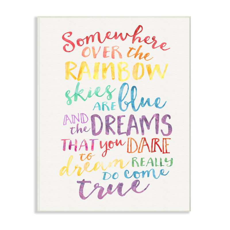Kleckner Somewhere Over The Rainbow Watercolors Wall Plaque