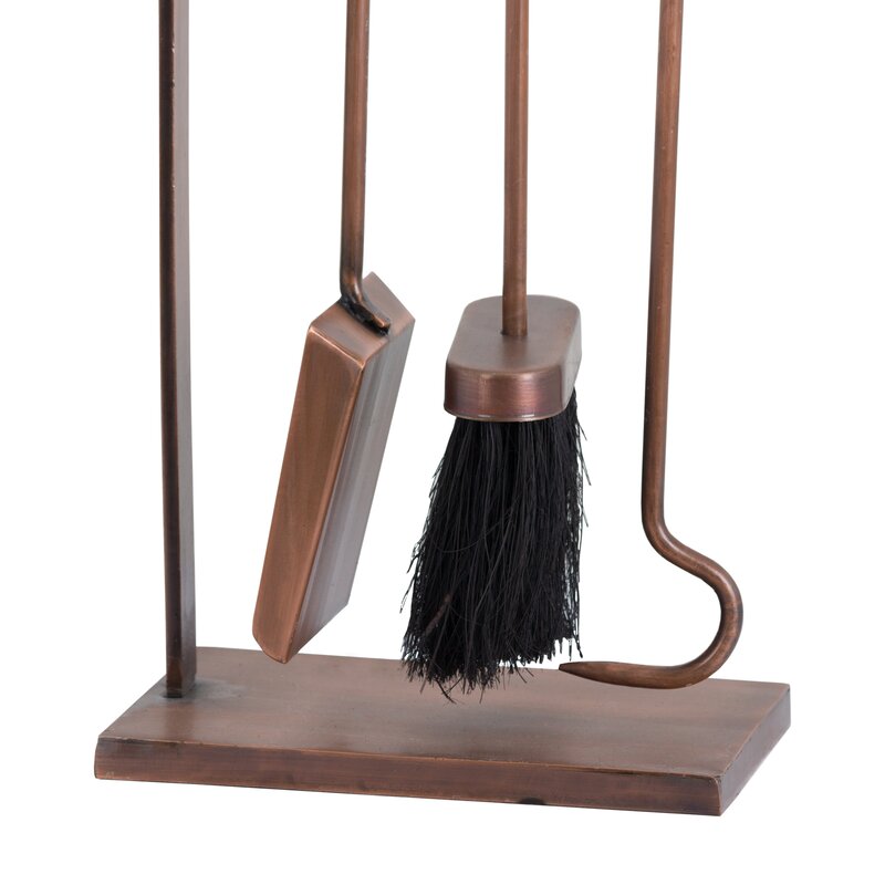 Borough Wharf Dean 4 Piece Fireplace Tool Set Wayfair Co Uk