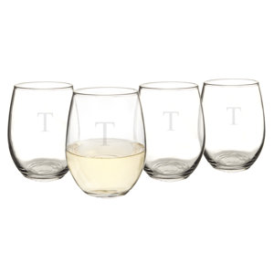 Personalized 21 oz. Stemless Wine Glass (Set of 4)
