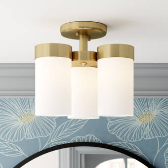 Joss Main Flush Mount Lighting Berndt 3 Light 18 25 Semi Flush Mount Reviews Wayfair