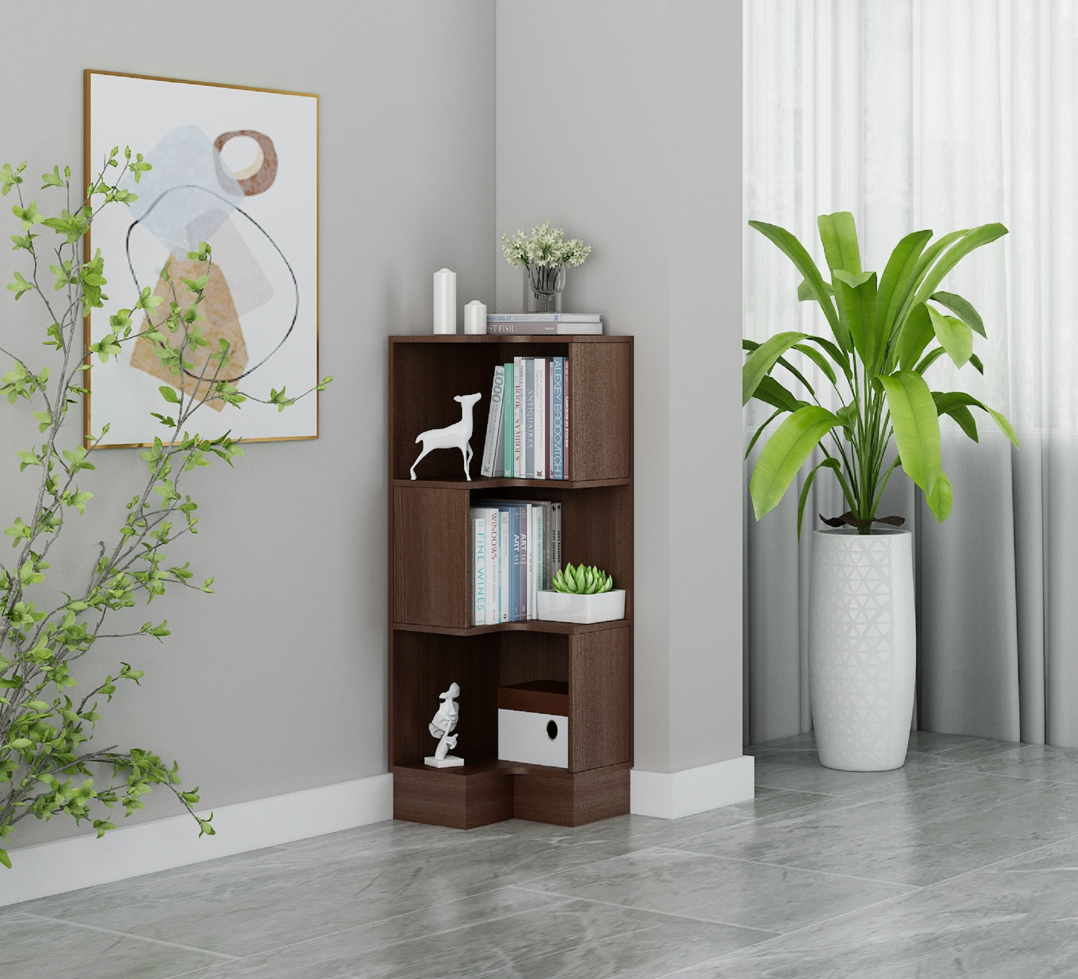 Latitude Run® Corner Bookcase Wayfair