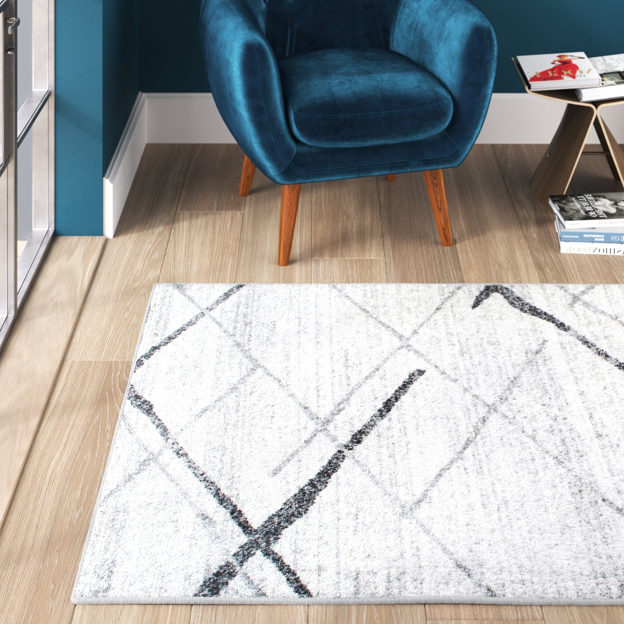 Throw Rug Modern Contemporary Ivory Gray Shag Living Room Area Floor Mat 8x10 